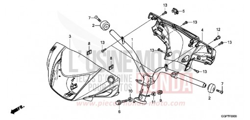 HANDLE PIPE/HANDLE COVER (NSC50/MPD/WH) NSC50E de 2014